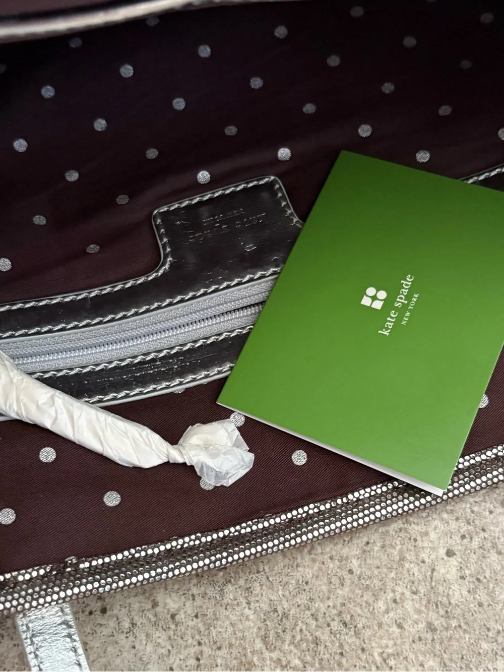 Brand New kate spade Brown Canvas Tote with Red Center Stripe